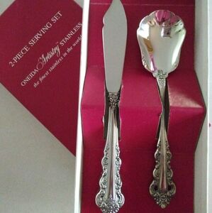 Oneida Artistry SOUTHERN BAROQUE Sugar Spoon/Knife 2pc Gift Set